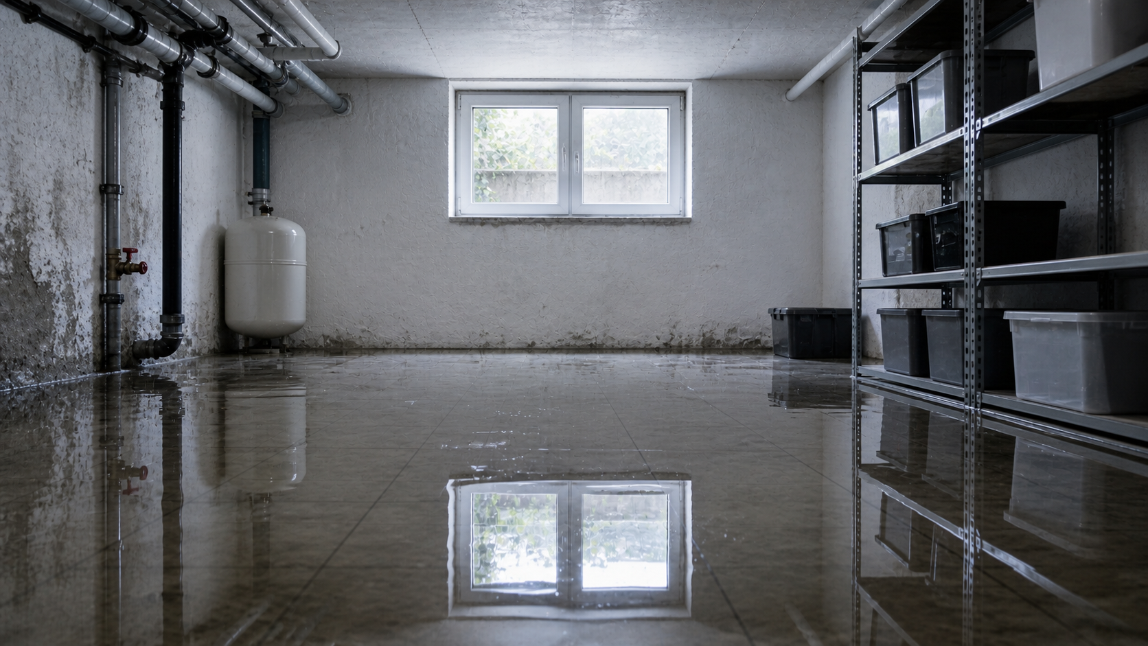 Keller unter Wasser nach Starkregen — abpumpen, trocknen, vorbeugen